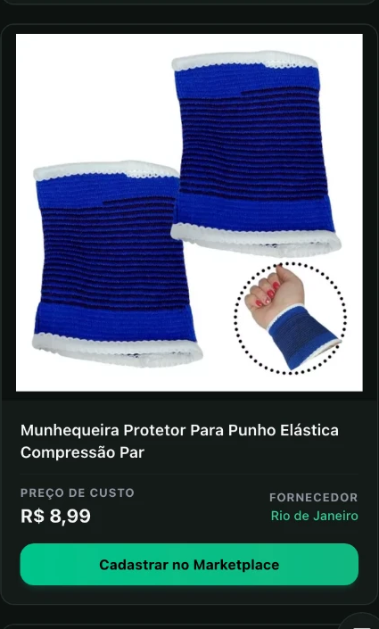 Munhequeira protetora de punho elástica no catálogo da Encomendy, com preço de custo e fornecedor