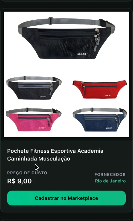 Pochete fitness esportiva no catálogo da Encomendy, com preço de custo e fornecedor