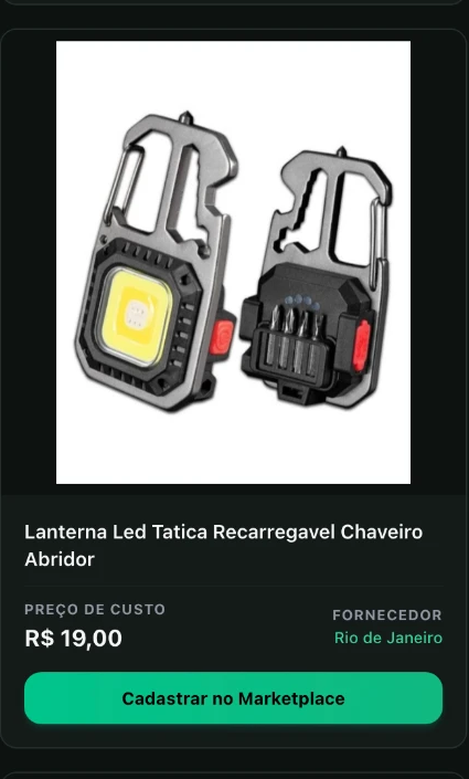 Lanterna LED tática recarregável no catálogo da Encomendy, com preço de custo e fornecedor