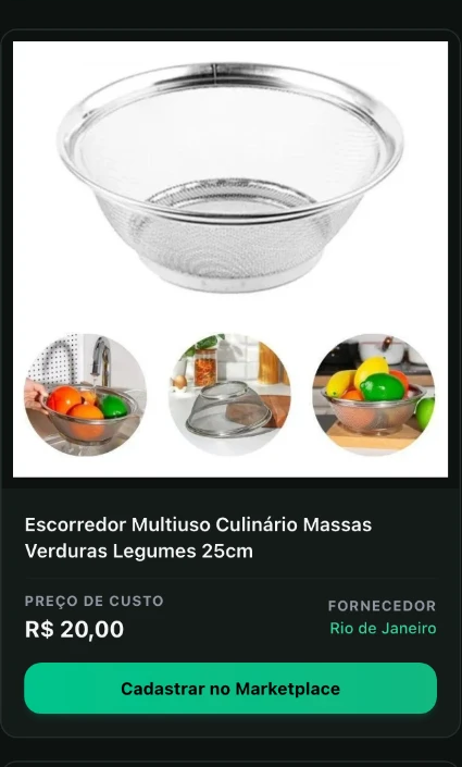 Escorredor multiuso culinário no catálogo da Encomendy, com preço de custo e fornecedor
