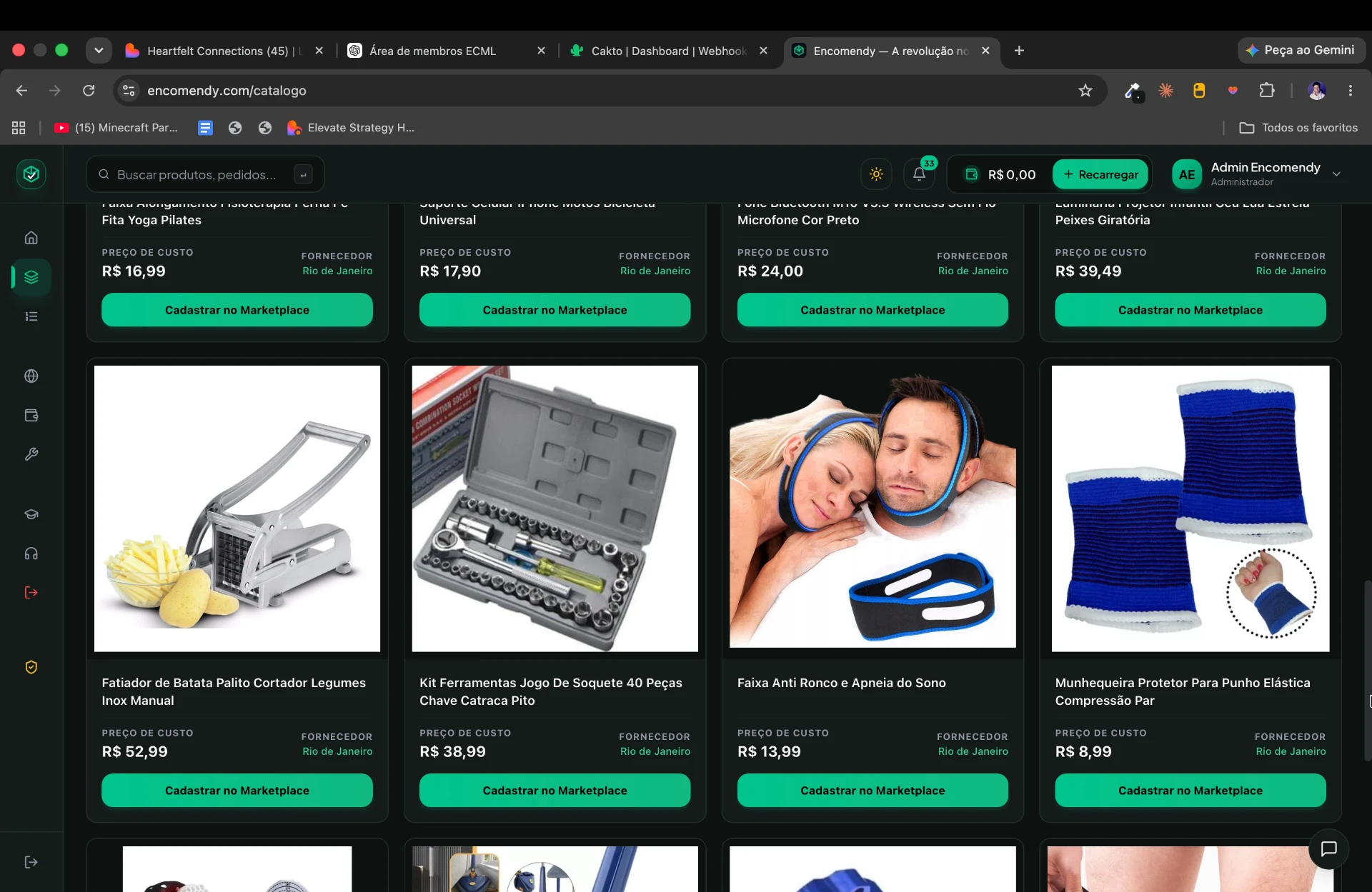 Produtos de casa e ferramentas no catálogo da Encomendy
