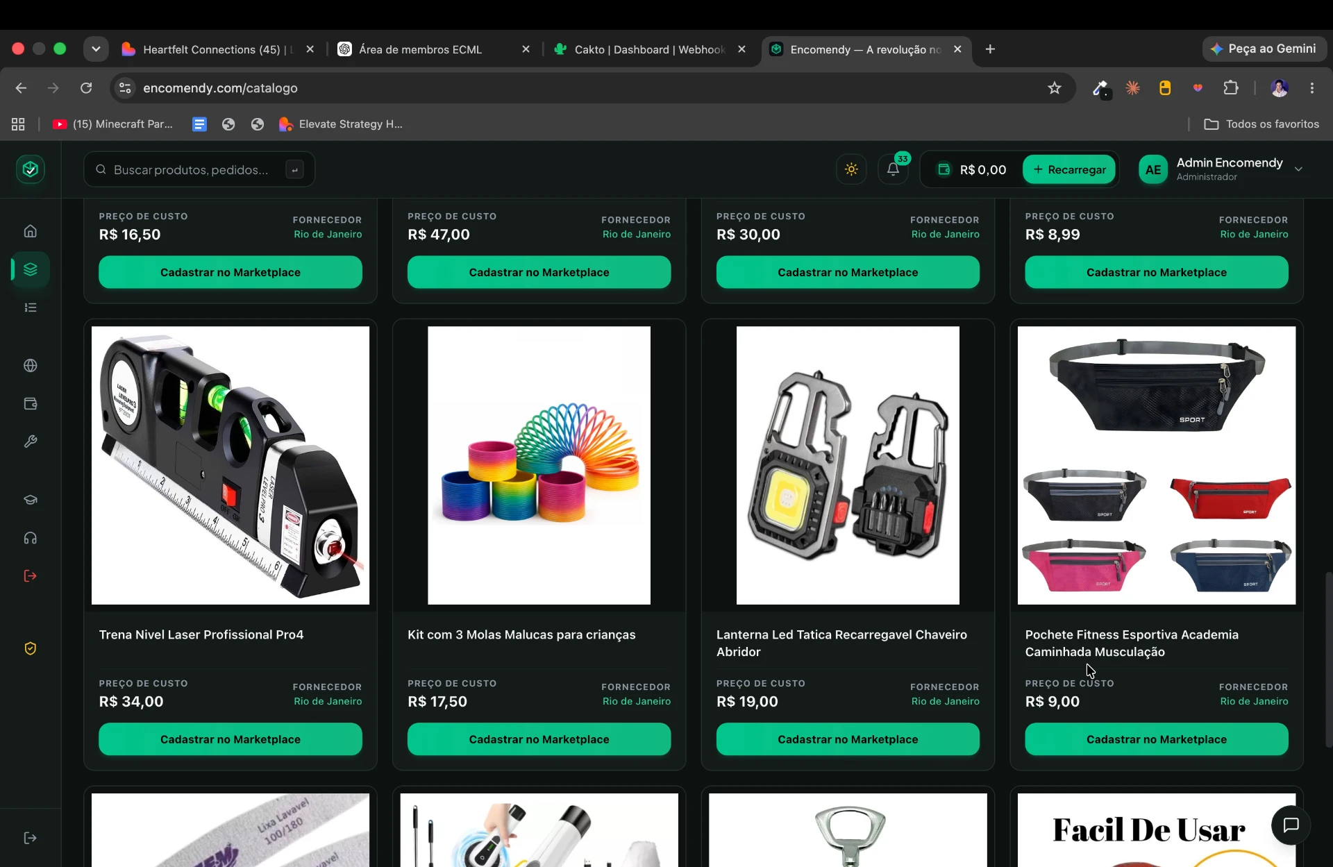Produtos de ferramentas e utilidades no catálogo da Encomendy